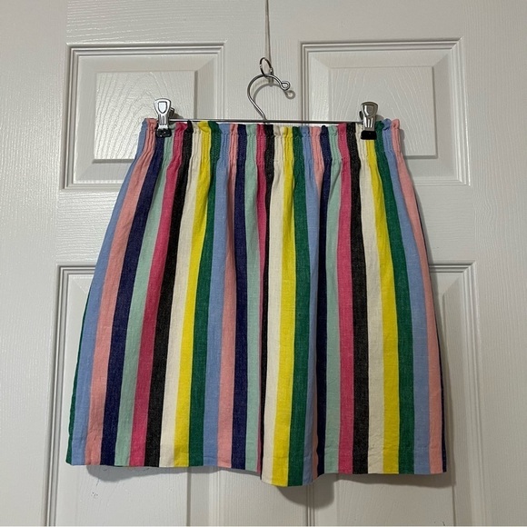J.Crew Linen Cotton A-Line Mini Skirt in Rainbow Multicolour - Sz 2 - Picture 5 of 12